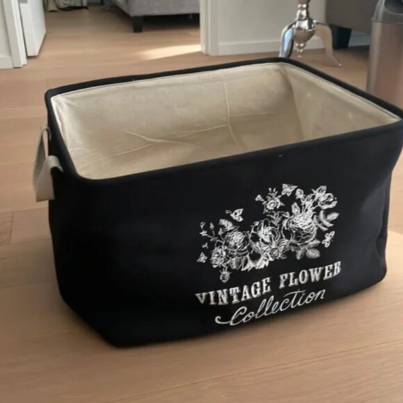 Large fabric basket with handles for storage. - Picture 1 of 7
